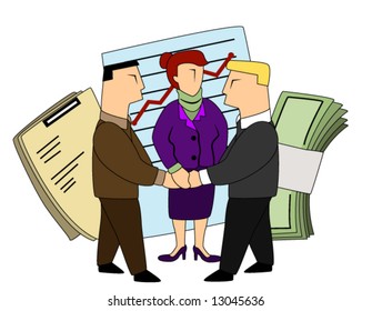 Business Concepts: Business Deal - Vector