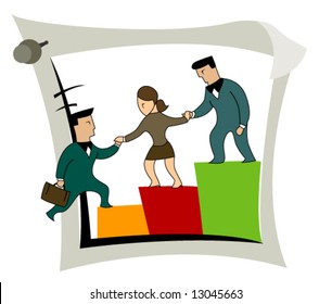 Conceptos empresariales: Crecimiento del negocio - Vector
