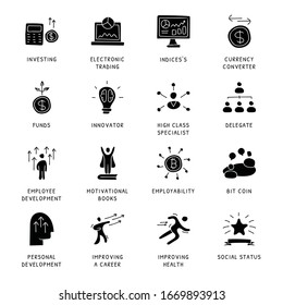 Business Concepts Hand Drawn glyph icons - vector 