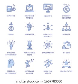 Business Concepts Hand Drawn icons - vector 