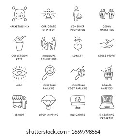 Geschäftskonzepte handgezeichnete Symbole - Vektorillustration 