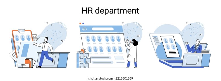 Business concepts human resourses HR department, increasing employee engagement, worker performance evaluation. Personal staff training for business development, motivation for evolution of initiative