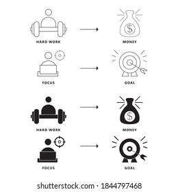 Conceptos empresariales línea de iconos y elemento de plantilla de diseño de vector plano