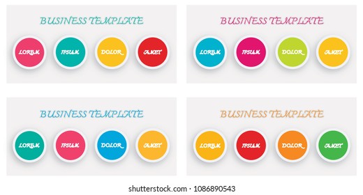 Business Concepts, Illustration of Colorful Set of Infographic Templates Pattern Element for Business Presentation. 