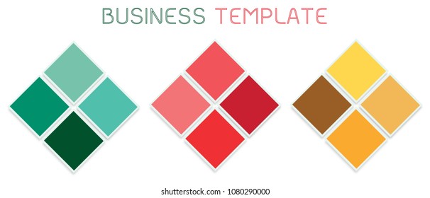 Business Concepts, Illustration of Set of Infographic Templates Pattern Element for Business Presentation. Red, Green and Yellow Colors.