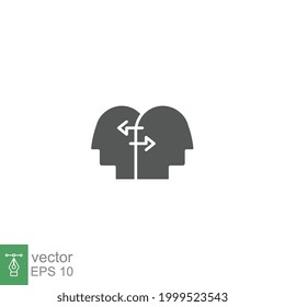 Business Concepts Interpersonal relationship glyph icon. Two persons communication relationship. Discussion and exchange of ideas. share value. Vector illustration. Design on white background EPS 10