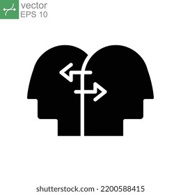 Business Concepts Interpersonal relationship glyph icon. Two persons communication relationship. Discussion and exchange of ideas. share value. Vector illustration. Design on white background EPS 10