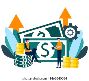 Business concepts for investment. Return to investment analysis and cooperation.Vector illustration.