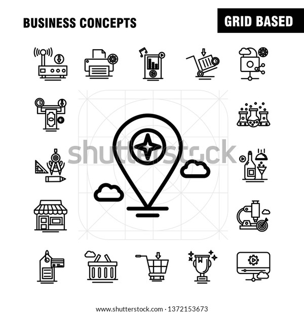 Business Concepts Line Icons Set For Infographics,\
Mobile UX/UI Kit And Print Design. Include: Open Board, Board,\
Shop, Mall, Calendar, Date, Months, Collection Modern Infographic\
Logo and Pictogram. 
