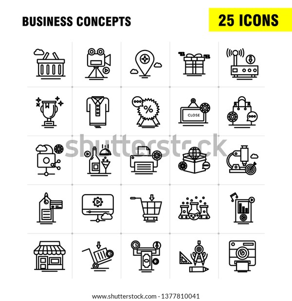 Business Concepts Line Icons Set For Infographics,
Mobile UX/UI Kit And Print Design. Include: Open Board, Board,
Shop, Mall, Calendar, Date, Months, Collection Modern Infographic
Logo and Pictogram. 