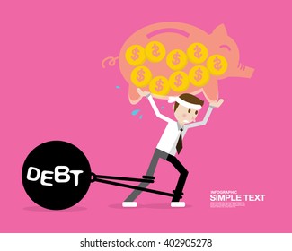 business concepts, man with debt