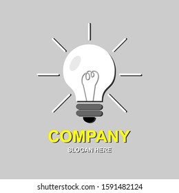 Business Concepts, Modern Design with Shining Light Bulbs, Headlines and Text Places. Suitable for banners web. Vector illustration.