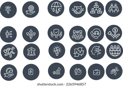 Conceptos de negocio - definir iconos de diseño vectorial