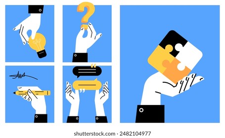 Business concepts template. Business concepts set. Flat style.