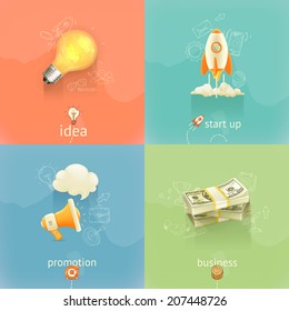 Business concepts, vector set