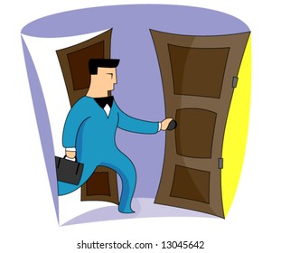 Walking Through Door Images, Stock Photos & Vectors | Shutterstock