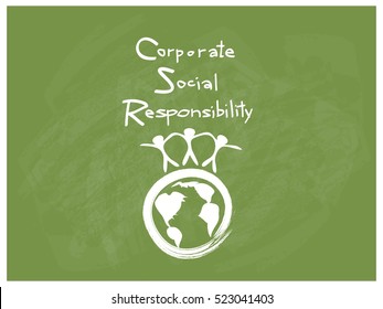 Business Concepts, World Environment With CSR Abbreviation Or Corporate Social Responsibility Achieve Notes. 