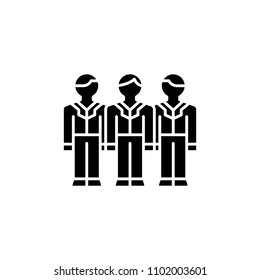 Business confederation black icon concept. Business confederation flat  vector symbol, sign, illustration.