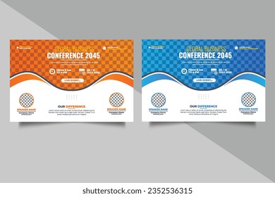 Business Conferance Horizontal Flyer Template.