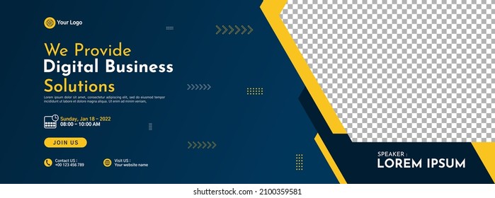 Business conference banner template design for webinar, marketing, online class program, etc