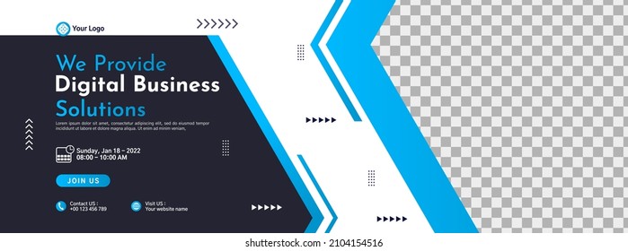 Business conference banner template design for webinar, marketing, online class program, etc