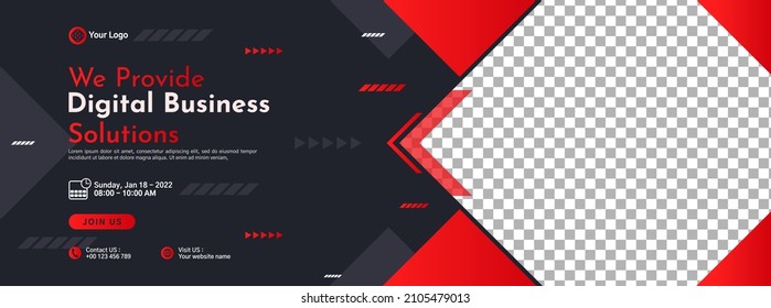 Business conference banner template design for webinar, marketing, online class program, etc