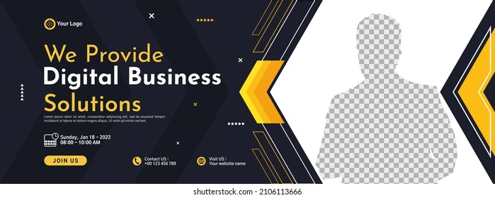 Business conference banner template design for webinar, marketing, online class program, etc