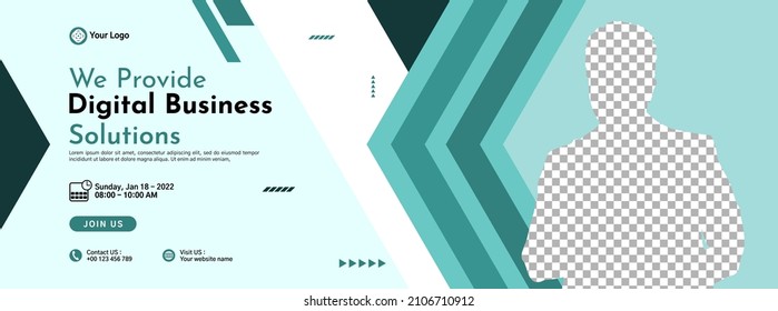 Business conference banner template design for webinar, marketing, online class program, etc