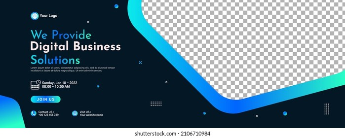 Business conference banner template design for webinar, marketing, online class program, etc