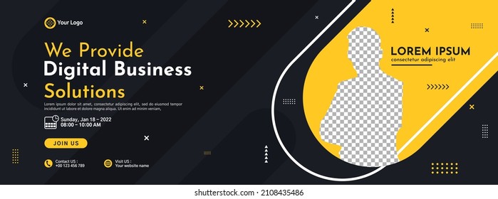 Business conference banner template design for webinar, marketing, online class program, etc
