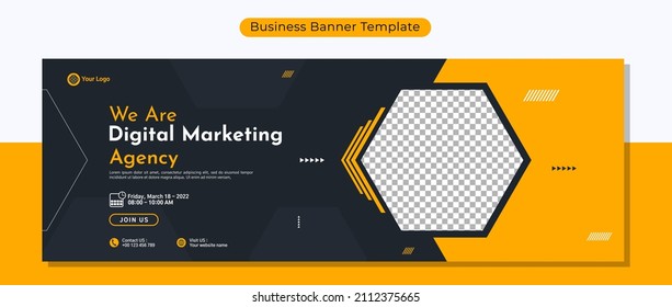 Business Conference Banner Template Design For Webinar, Marketing, Online Class Program, Etc