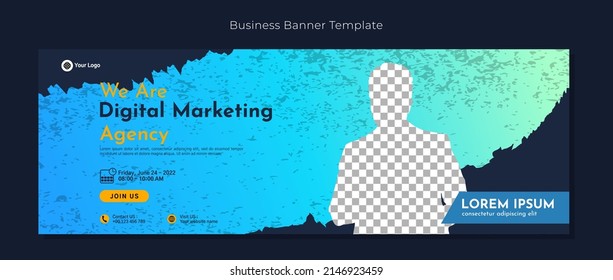 Business Conference Banner Template Design For Webinar, Marketing, Online Class Program, Etc