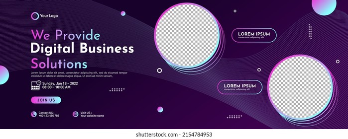 Business conference banner template design for webinar, marketing, online class program, etc