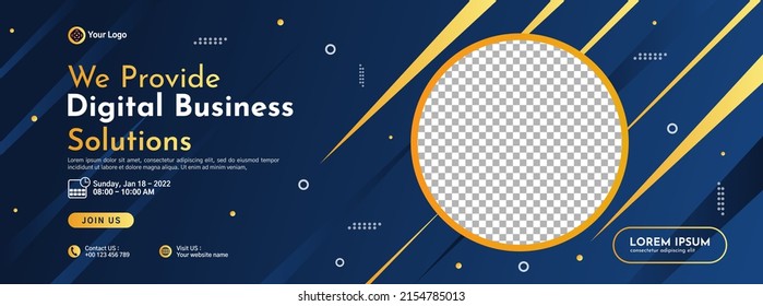 Business conference banner template design for webinar, marketing, online class program, etc