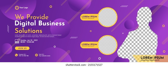 Business conference banner template design for webinar, marketing, online class program, etc