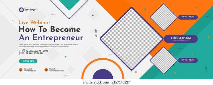 Business conference banner template design for webinar, marketing, online class program, etc