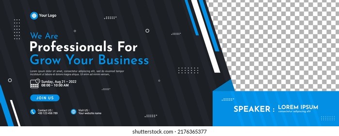 Business conference banner template design for webinar, marketing, online class program, etc