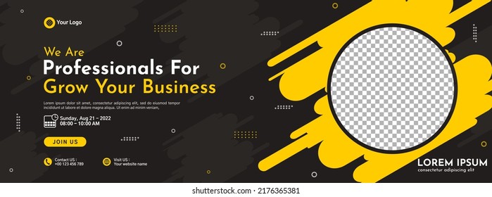 Business conference banner template design for webinar, marketing, online class program, etc