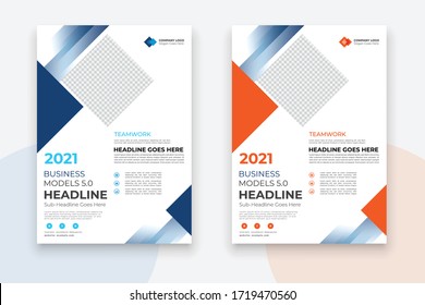 Business Conference brochure flyer design layout template in A4 size, with nice background, vector eps10