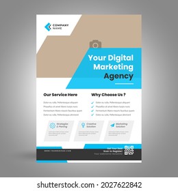 Business Conference brochure flyer design layout template in A4 size, with nice background, vector eps10