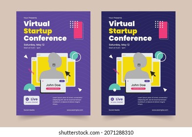 Business Conference brochure flyer design layout template in A4 size, with nice background, vector eps10