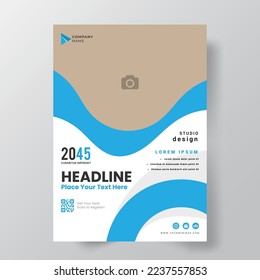 Business Conference brochure flyer design layout template in A4 size, with nice background, vector eps10