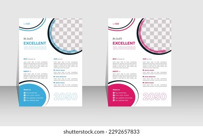 Business Conference brochure flyer design layout template in A4 size, with nice background, vector eps10