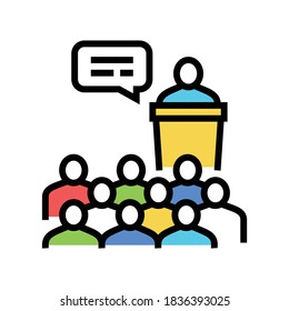 business conference color icon vector. business conference sign. isolated symbol illustration