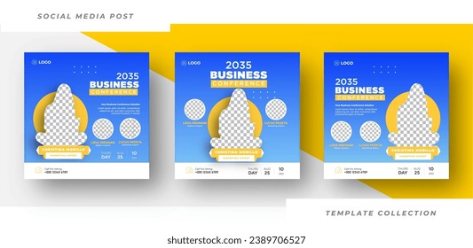 Business conference Digital marketing live webinar and business social media post banner template design