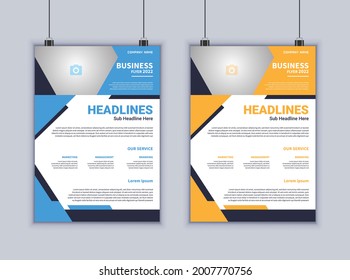 Business conference flyer design. Creative business flyer vector design. 2 page flyer template. Brochure design. Modern flyer design template.