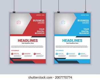 Business conference flyer design. Creative business flyer vector design. 2 page flyer template. Brochure design. Modern flyer design template.