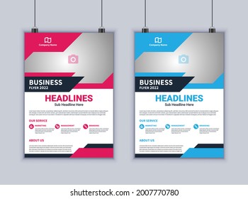 Business conference flyer design. Creative business flyer vector design. 2 page flyer template. Brochure design. Modern flyer design template.