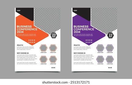 Business conference flyer design template.