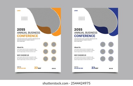 Business conference flyer design template.